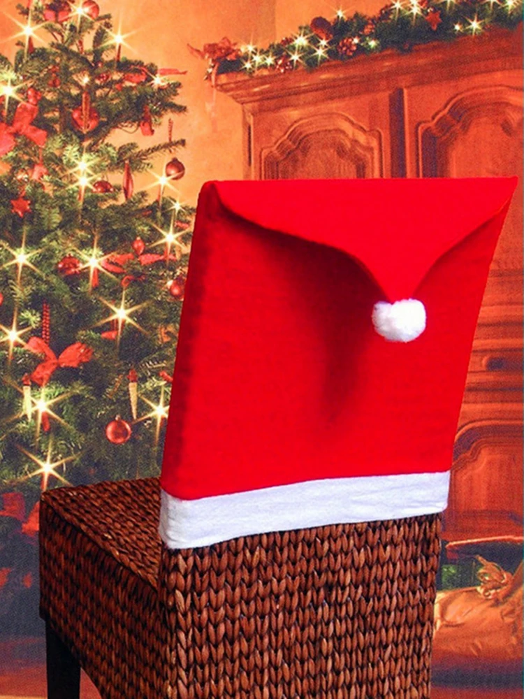 Christmas Chair Protector Cover Decorative Dining Chair Decor Cover Festival Favor Home Party Dinner Table Art Case