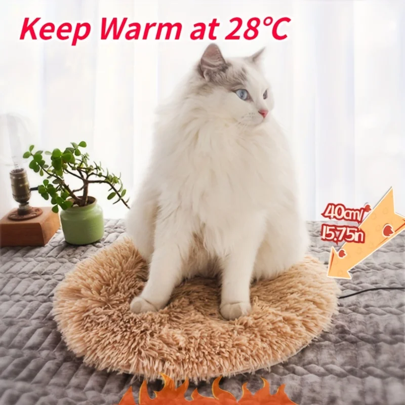 1PC Plush USB Anti-scratch Pet Electric Heated Blanket Pad Sleeping Bed Mat for Cat Dog Home Use Warm Soft​