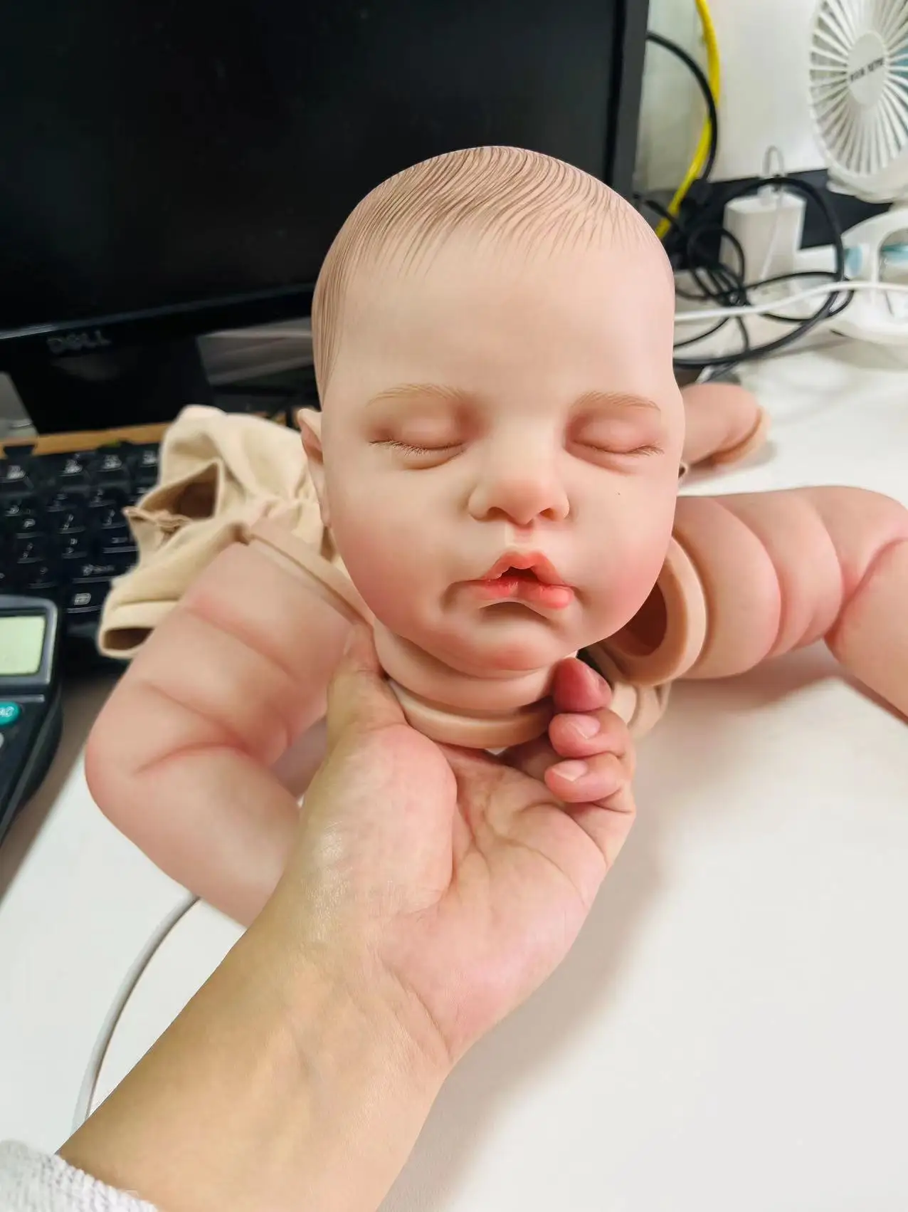 22inch Reborn Doll Kit Ruby Already Painted Reborn Doll Parts with Many Details Veins Kit Bebé Reborn Reborn Baby Name on Neck