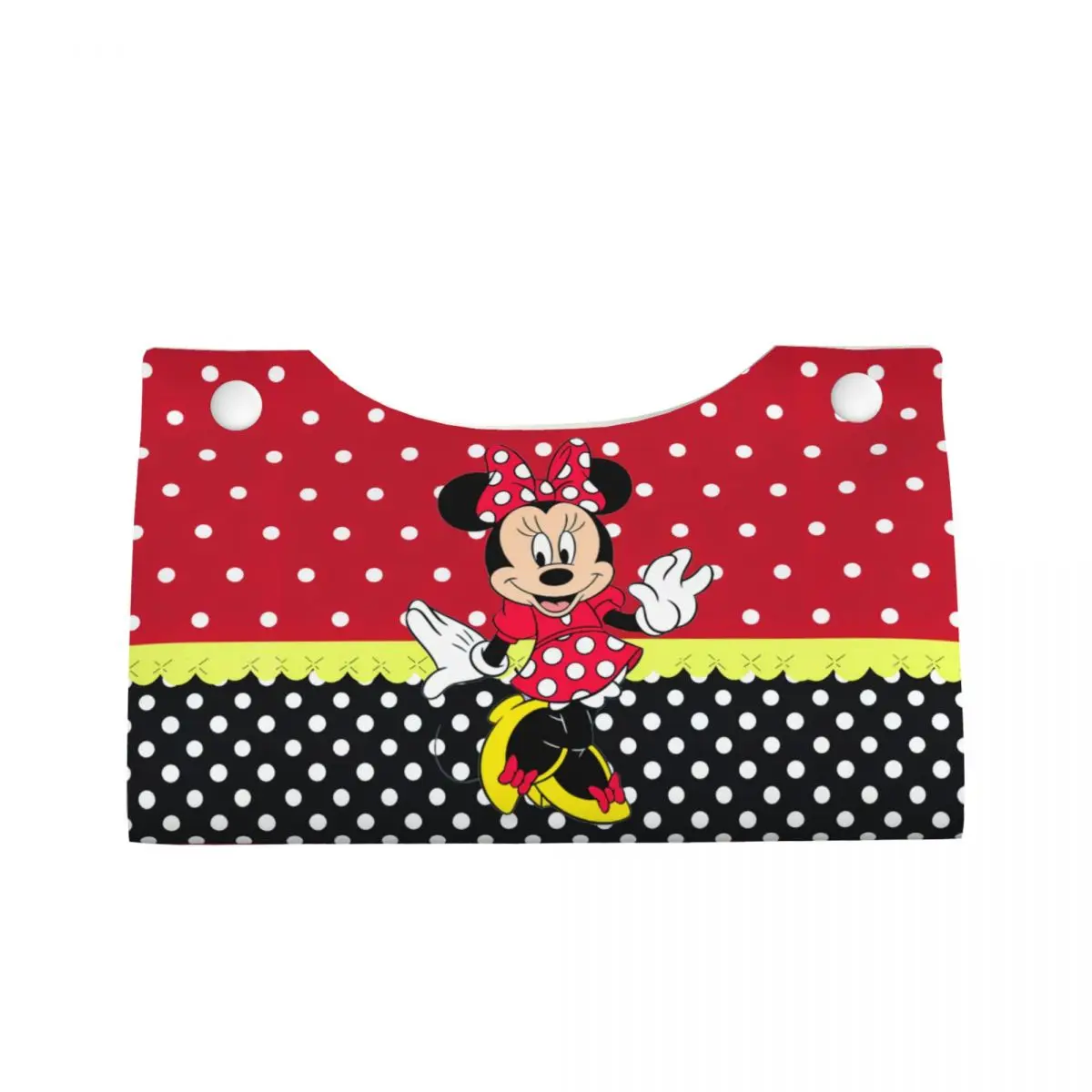 Custom Mickey Minnie Mouse Tissue Box Cover PU Leather Rectangular Cartoon Facial Tissues Holder for Office