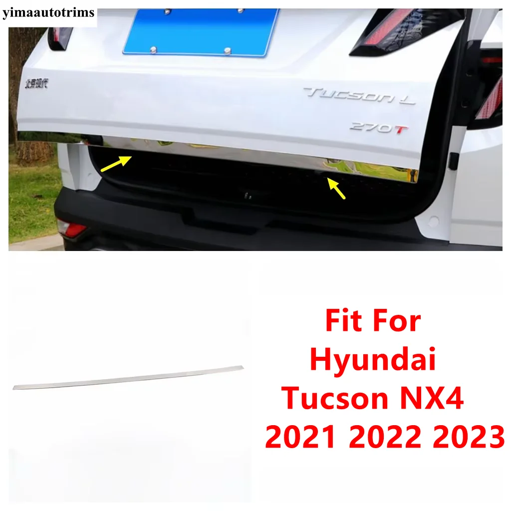 

For Hyundai Tucson NX4 2021 - 2023 Car Rear Trunk Door Tailgate Strip Decoration Cover Trim Stainless Steel Accessories Exterior