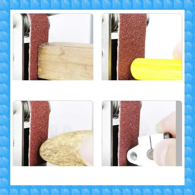 

Belt Sander Electric Sanding Polishing Grinding Machine 7 Variable Speed 10 Sanding Belts For Polishing Wood EU Plug Silver