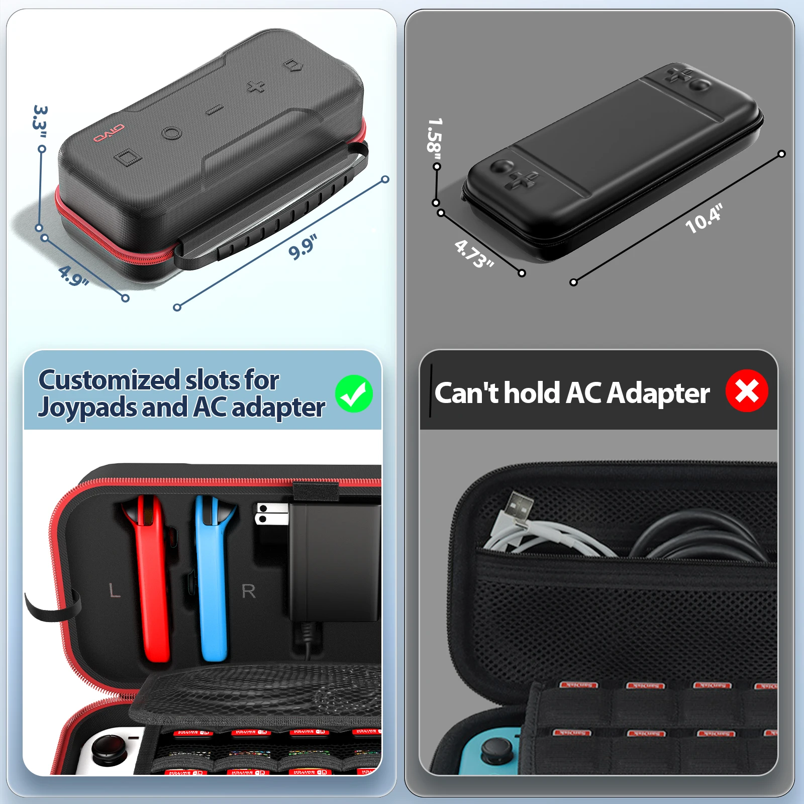 Oivo-nintendo switch用の大型防水収納バッグ,持ち運びに便利な保護ケース,引っかき傷防止トラベルバッグ