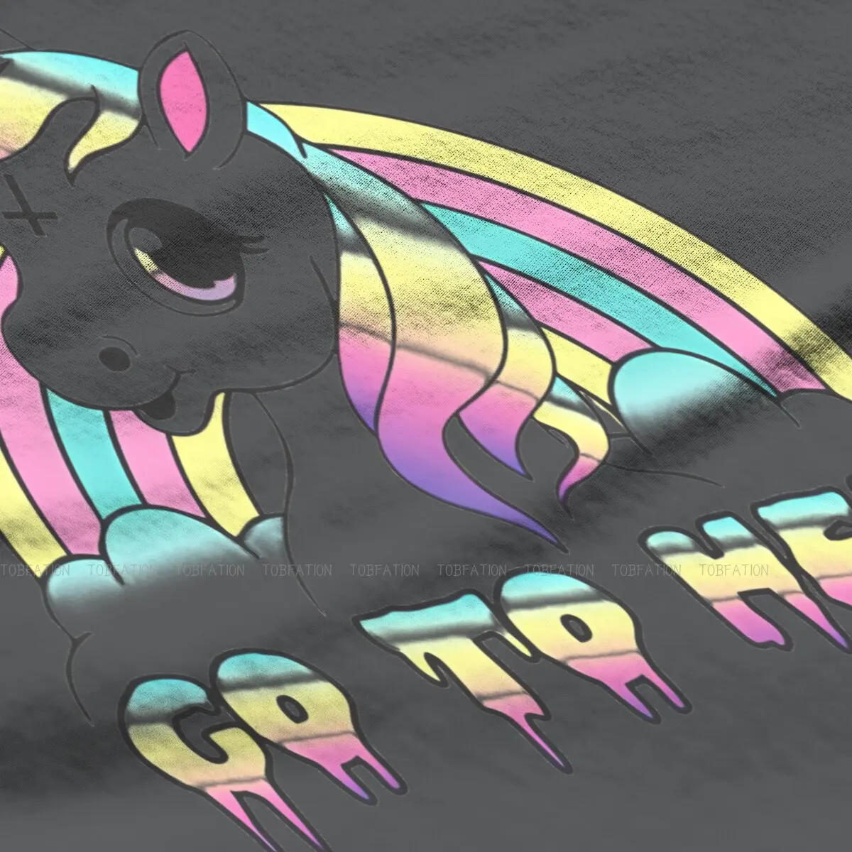 Piekielne pastelowe unikalny t-shirt gotyku dla dziewczynki uroczy jednorożec Cartoon najwyższej jakości ubrania na prezent T Shirt Ofertas