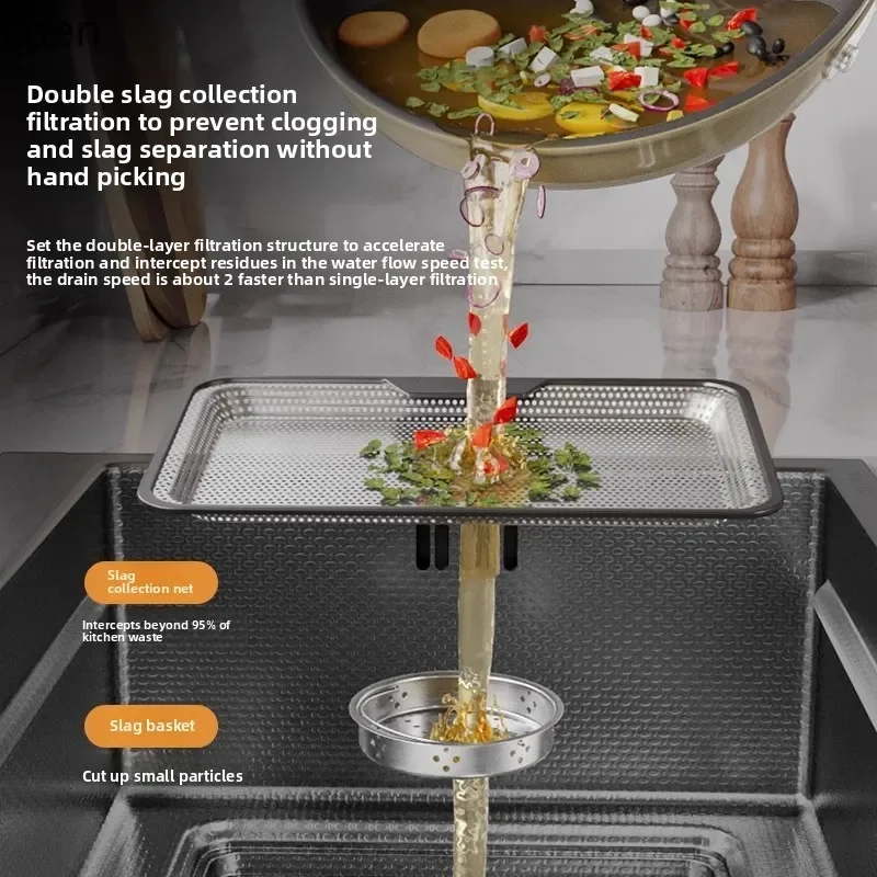 YFY Sink Large Single Bowl 304 Stainless Steel Washing Basin Dishwashing Sink