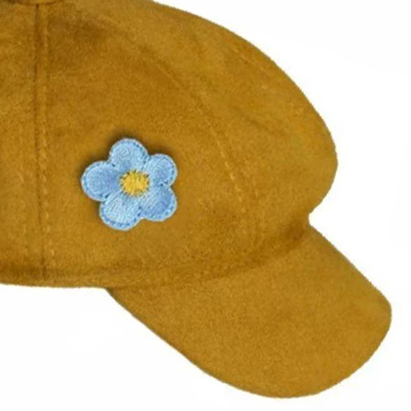 Anime Kpop Demon Hunters Saja Boys Baby Cosplay Cap Yellow Small Blue Flower Unisex Beret Solid Color Headwear Party Accessories