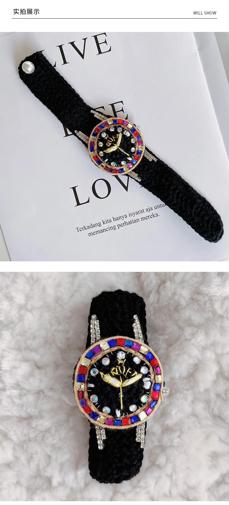 DIY Reine Handgemachte Woolen Armbanduhr Original Design Woven Uhr Kreative Geschenk