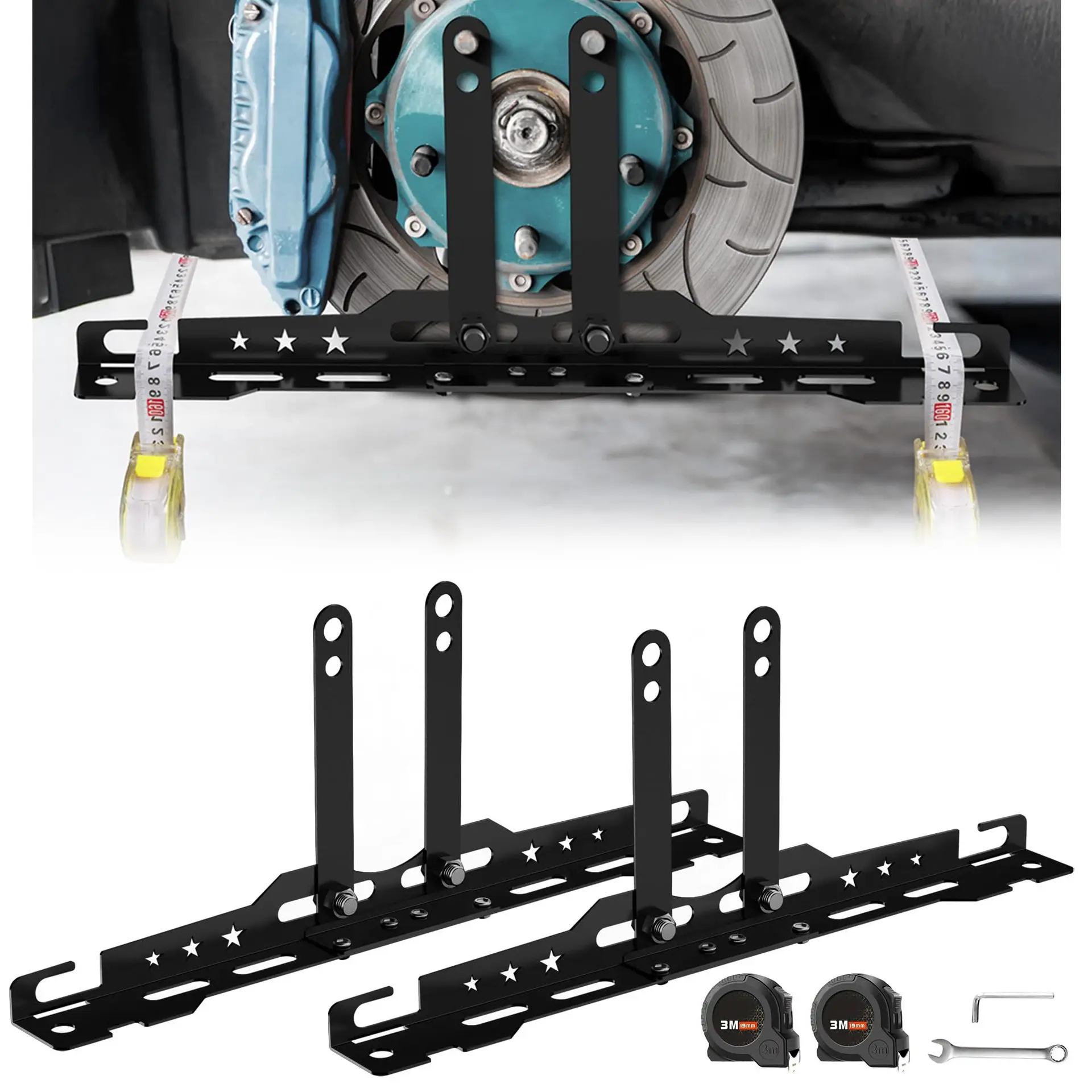 2pcs Heavy Duty Car Wheel Alignment Tool Plates Adjustable Automotive Wheel Balancing Supplies Wheel Leveling Aligner Toe Plates