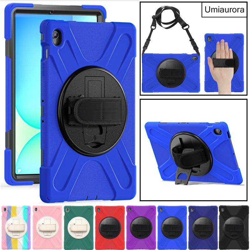 For Samsung Tab S10 FE+ S10 FE Plus 13.1 inch SM-X620 SM-X626B Heavy Duty Rugged Tablet Case Hand Strap Stand Shockproof Funda