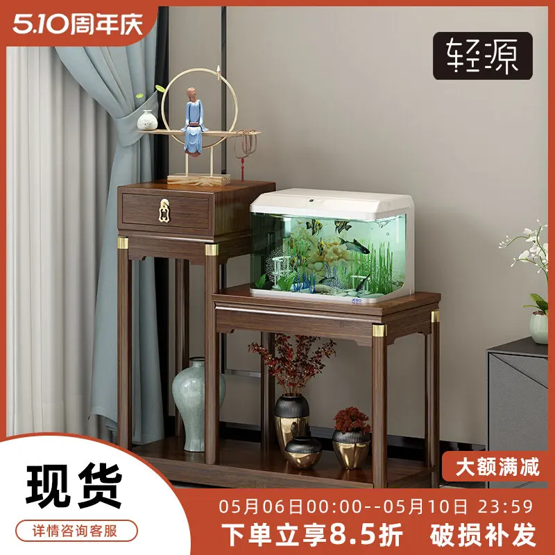 New Chinese flower shelf, living room floor-to-ceiling fish tank shelf, base shelf, balcony dill succulent flower pot shelf