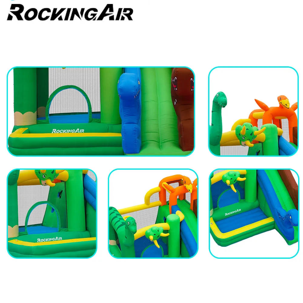 オックスフォード バウンスハウス スライド付き インフレータブル バウンスハウス 子供用 恐竜テーマ キッズ インフレータブル ジャンピングキャッスル バウンシーキャッスル