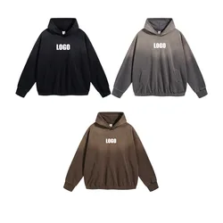 Custom LOGO2024 autumn winter new product 450g spray-dyed men's women's sweaters trendy brand cotton-polyester terry hoodie