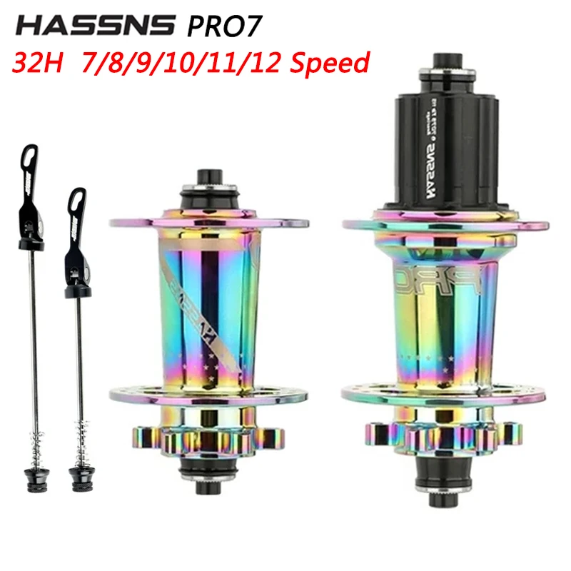 

HASSNS PRO7 Bicycle Hub MTB Bike Cube 32 Furos 12V Ratchet Mountain Freehub 32H Cube 120Sound 6 Pawls Hub Freehub for SHIMANO HG