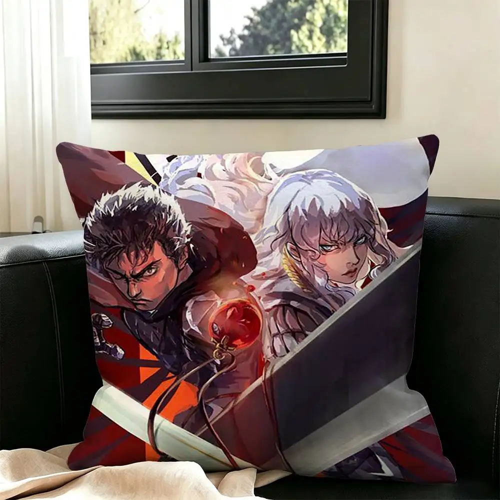 cartoon Griffith Guts Berserk  Pillow Case Square Double-Sided Sofa Cushion Cover Bedroom Bedside Pillow
