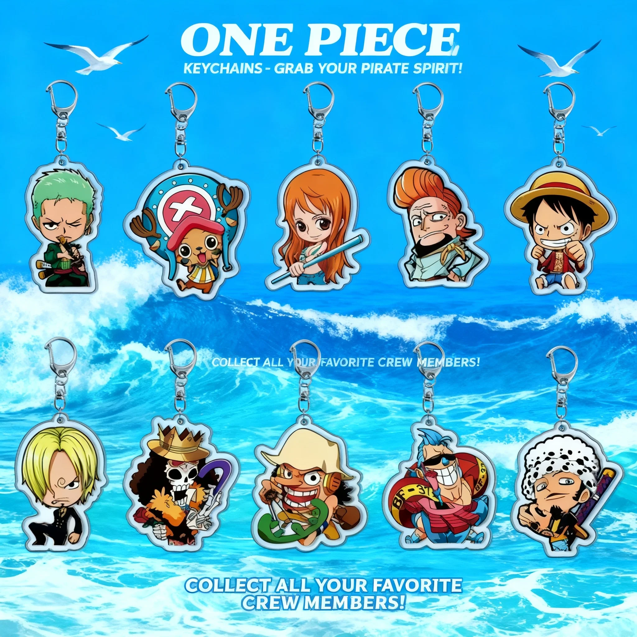

One Piece Luffy Roronoa Zoro Acrylic Anime Keychain Pendant Charm Cosplay Accessories Gift for Fans Collection