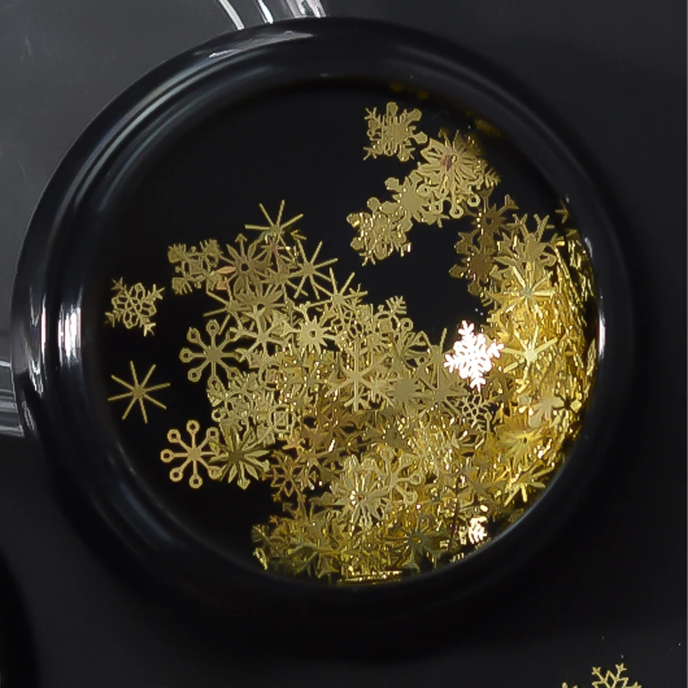 1Jar Schneeflocken Nagel Glitzer Pailletten Ausgehöhlte Nagelkunst Paillette Weihnachten Weiße Schneeflocken Weihnachten Flitter Maniküre Zubehör