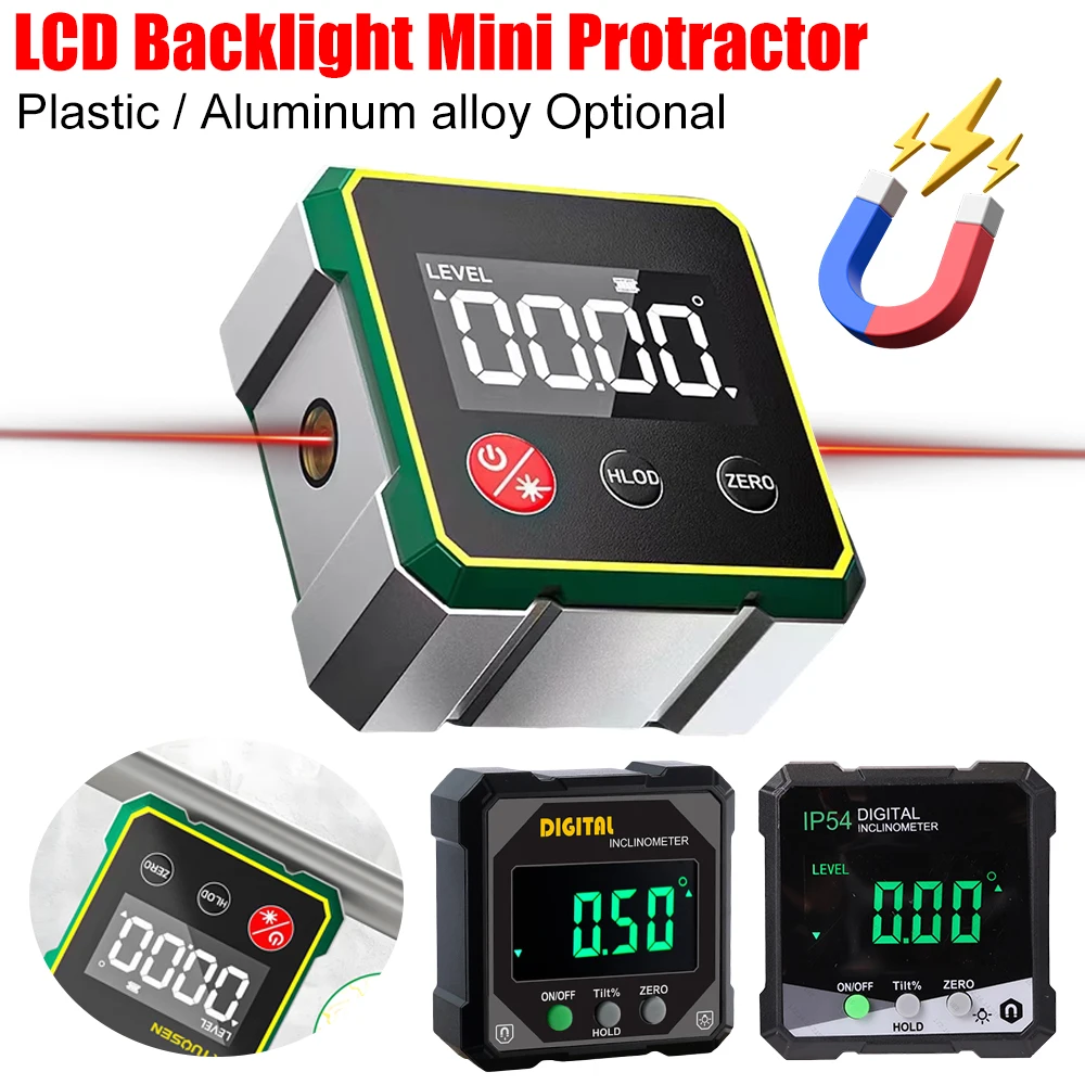 LCD Backlight Protractor Mini Level Box Digital Angle Finder Electronic Level Angle Gauge Ruler Inclinometer Measuring Tool