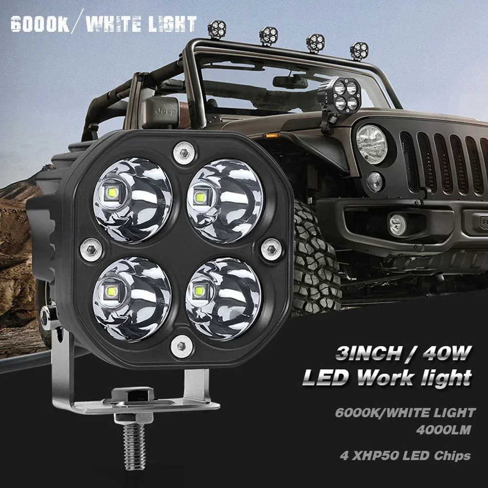 3 inch Mini led work light Square Car Yellow White Spotlight 12V 24V off road fog lamp For Lada Truck 4X4 4WD Car accessorie