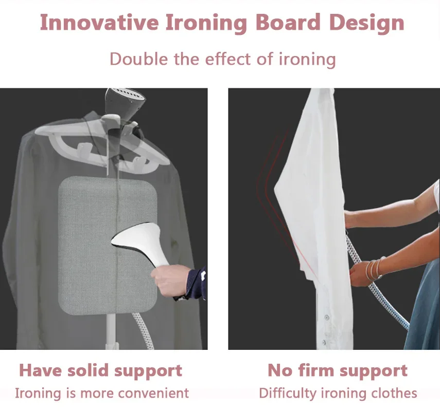 Vaporizador de roupas 2000w, poderoso vaporizador de roupas com escova de tecido, máquina de vapor suspensa para roupas, removedor de rugas de tecido hom