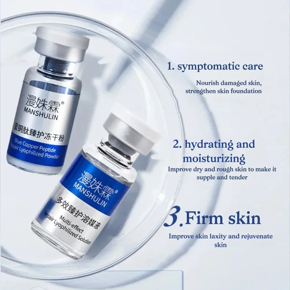 Blue Copper Freeze-Dried GHK-CU Powder Skin Booster Kit Improves Elasticity Fades Supports Moisturizing Barrier SkinCare