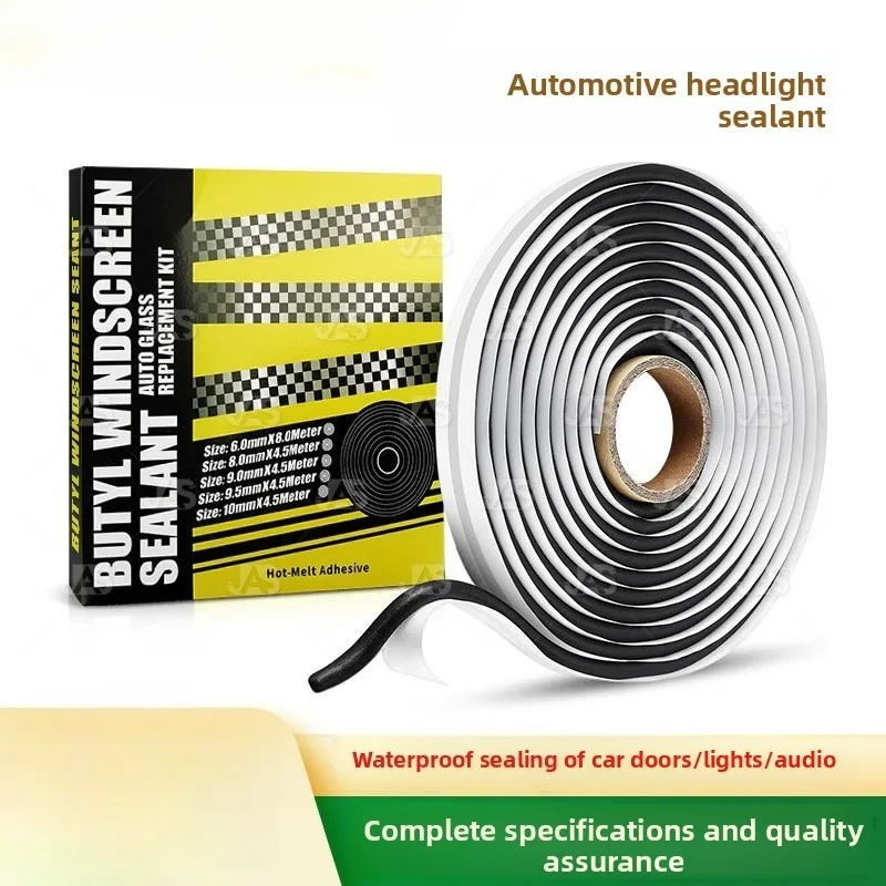Butyl Rubber Glue Headlight Sealant Retrofit Reseal Hid Headlamps Taillight Shield Glue Tapes Car Door Seal Accessories-Gray