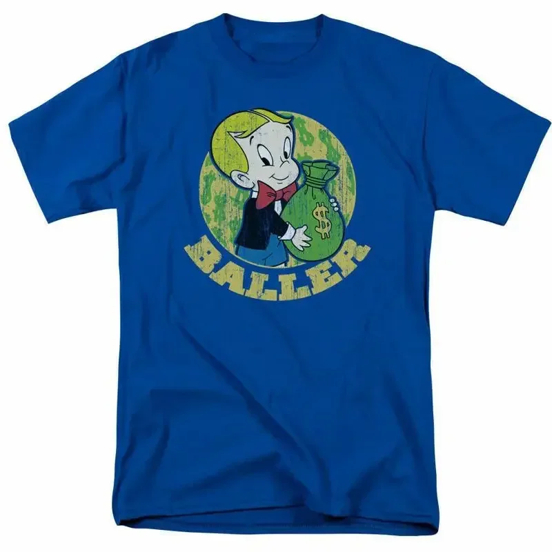 Richie Rich Baller T Shirt Mens Licensed Cartoon Merchandise Royal Blue