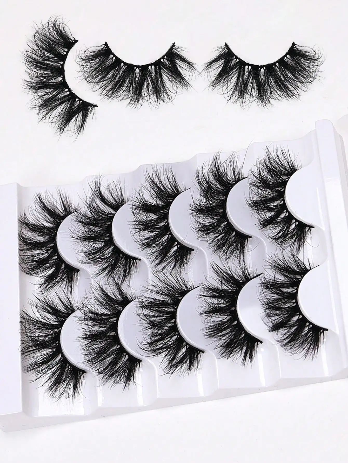 5 Paar flauschige, voluminöse, lange, strapazierfähige, dramatische, unordentliche Wimpern – Detail 3
