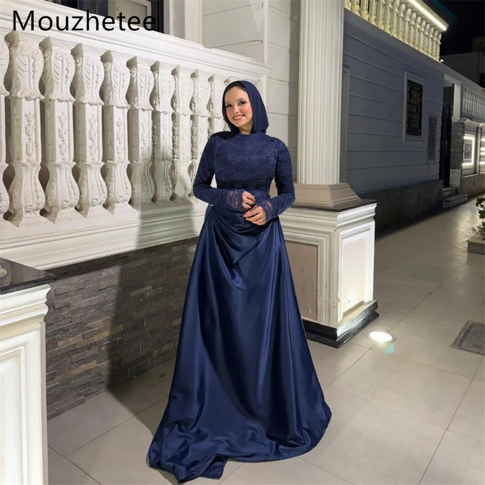 

Booma Elegant A-Line Lace O-Neck Dresses Formal Party Gowns for Women Claasic Long Sleeve Prom Gown Customize 2025