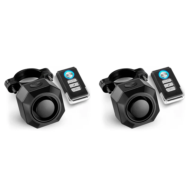 -A96Z 2X USB Rechargeable Bike Alarm With Remote,110DB Loud Wireless Anti Theft Vibration Motion Sensor Vehicle Security Alarm