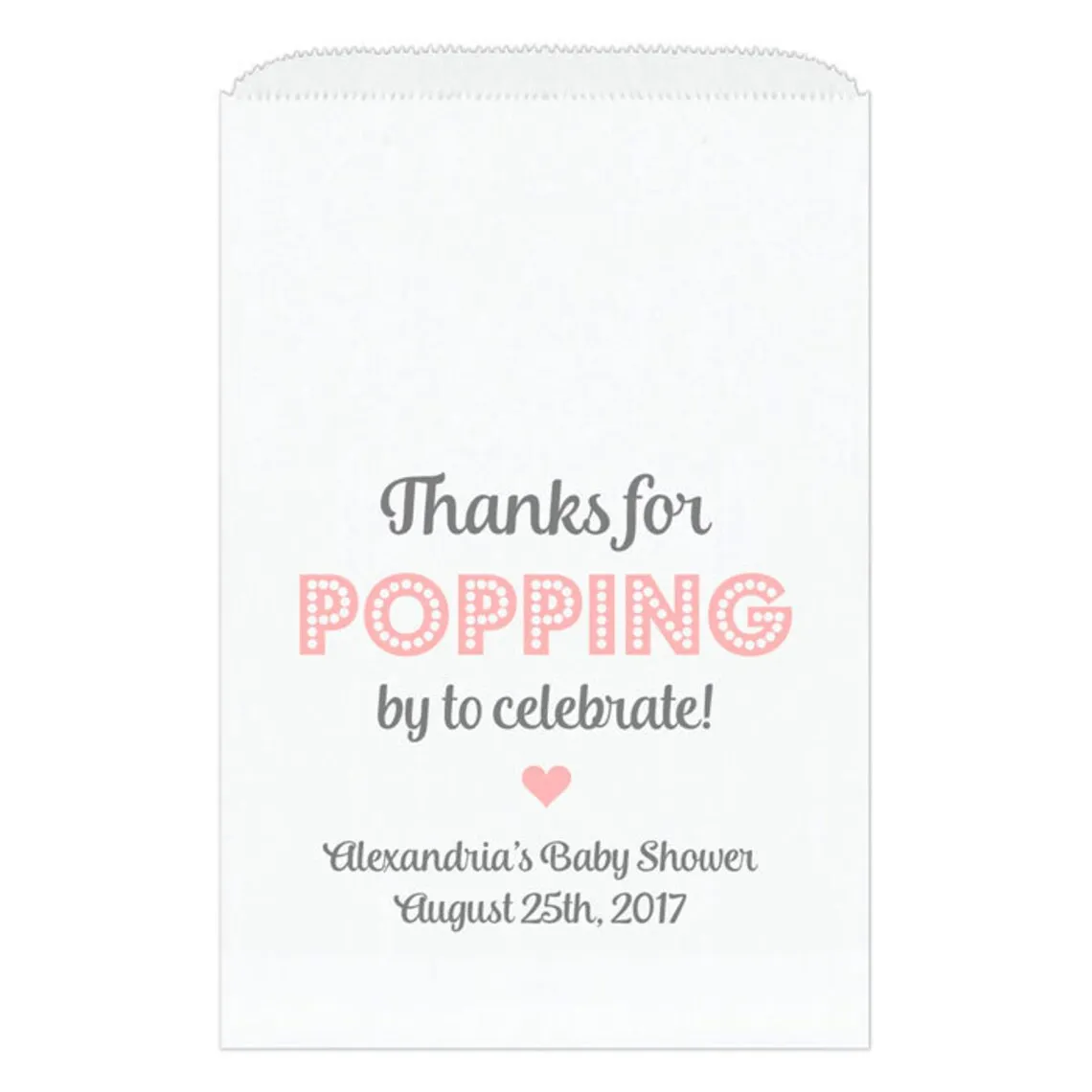 Thanks for popping by bags - Popcorn baby shower bags - Popcorn bags bridal shower