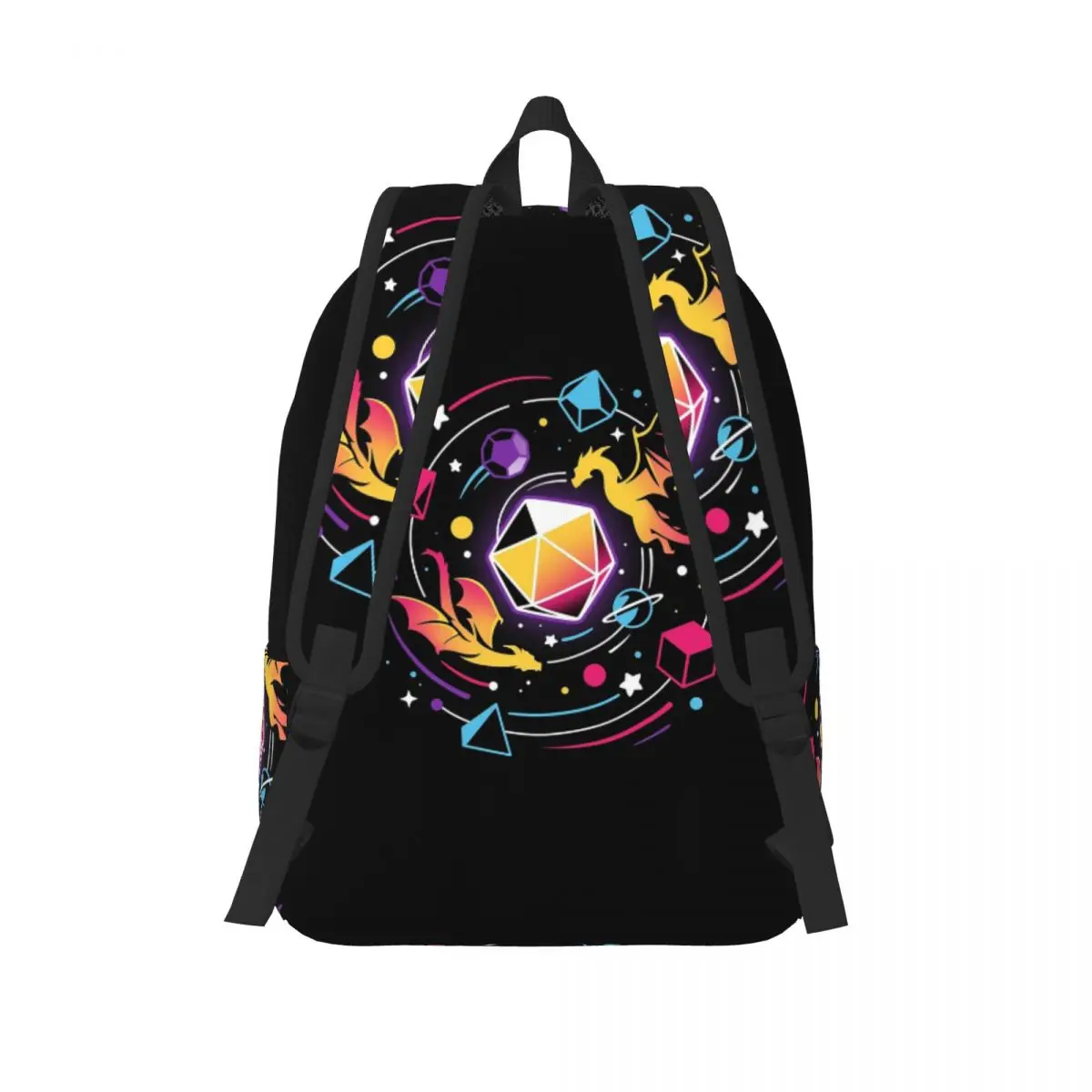 Dragon Dice Solar System - Fantasy Gamer Student Backpack School Bag Hiking Travel Daypack for Men Women Bookbag Shoulder Bags
