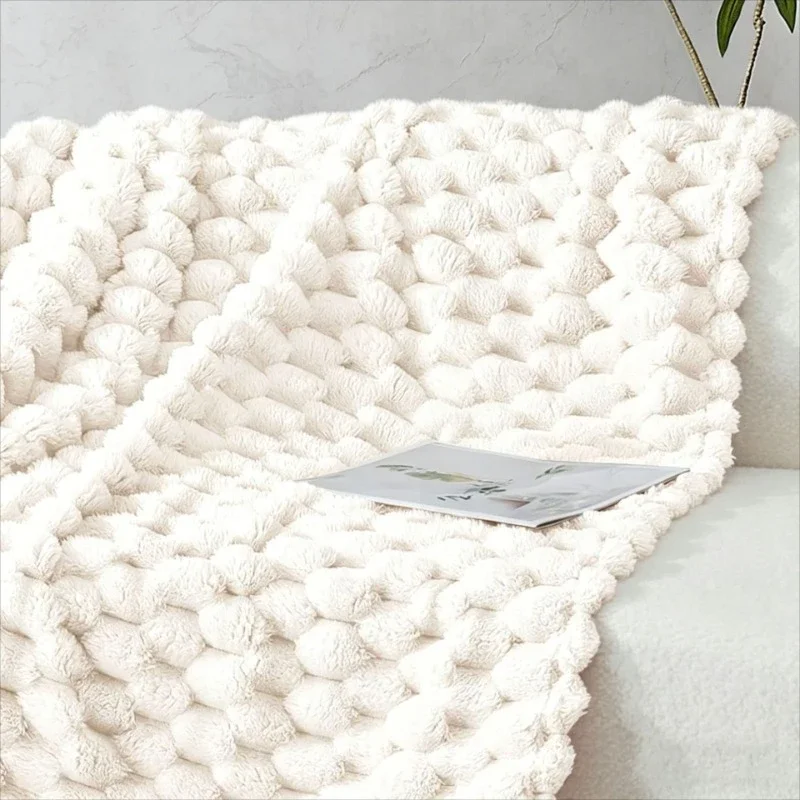 Winter Thicken Plush Blanket Ultra-soft Skin-friendly Warm Sofa Blankets Household Couch Office Nap Quilt Solid Color Bed Sheet
