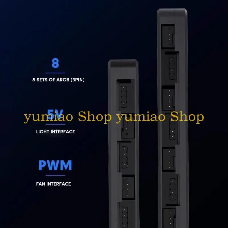

587B 4-контактный RGB 5 В 3-контактный ARGB ШИМ-концентратор-сплиттер 8 портов контроллер разветвителя вентилятора 8 адаптер для