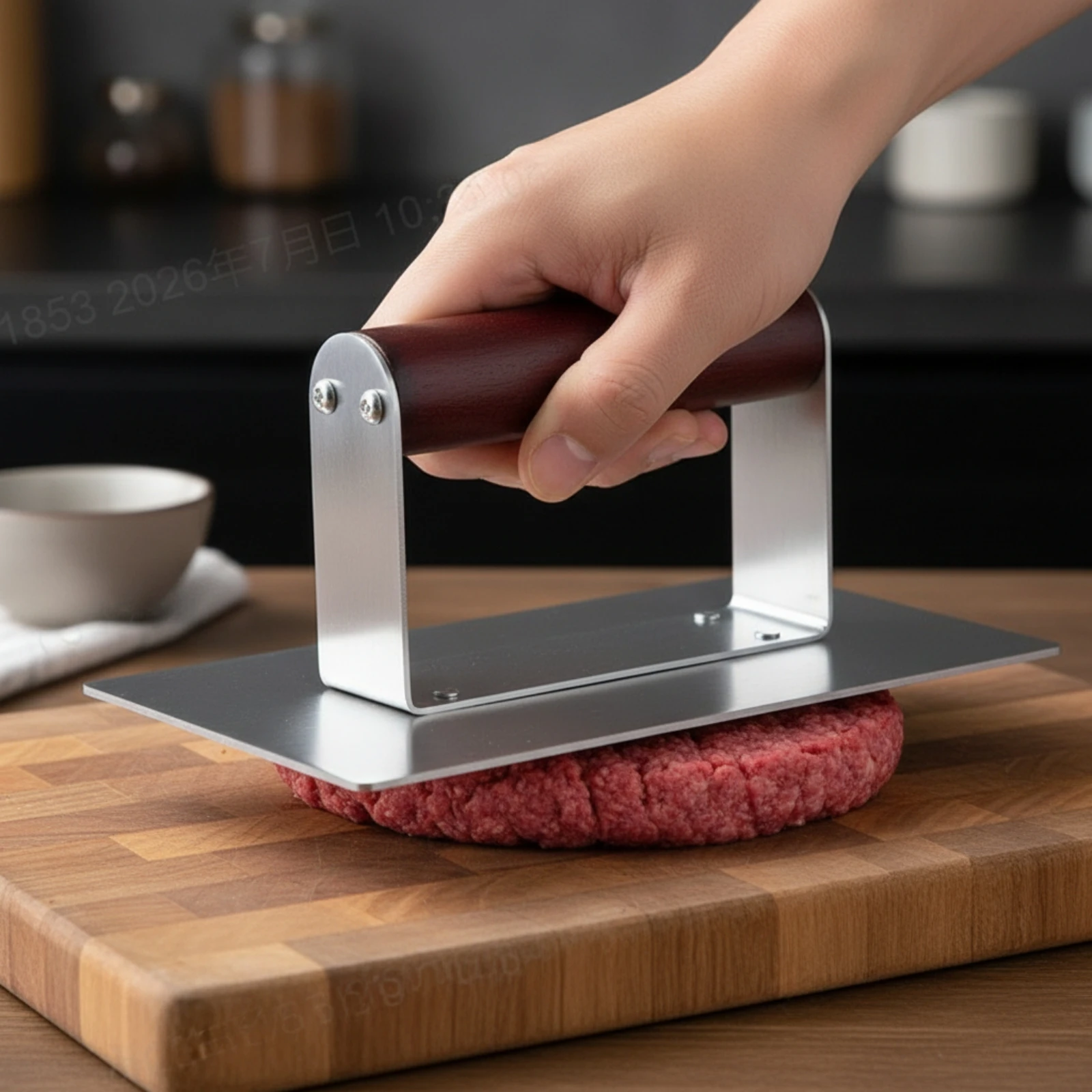 Burger Press Textured Patty Press Burger Smasher Heavy Duty Hamburger Smasher Manual for Home Cooks, Grilling, Skillet Cooking
