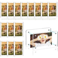 15Pack Acrylic Fridge Magnetic Instax Frame,2.36x3.54Inch Polaroid Magnet Frame for Refrigerator,Double Sided Mini Picture Frame
