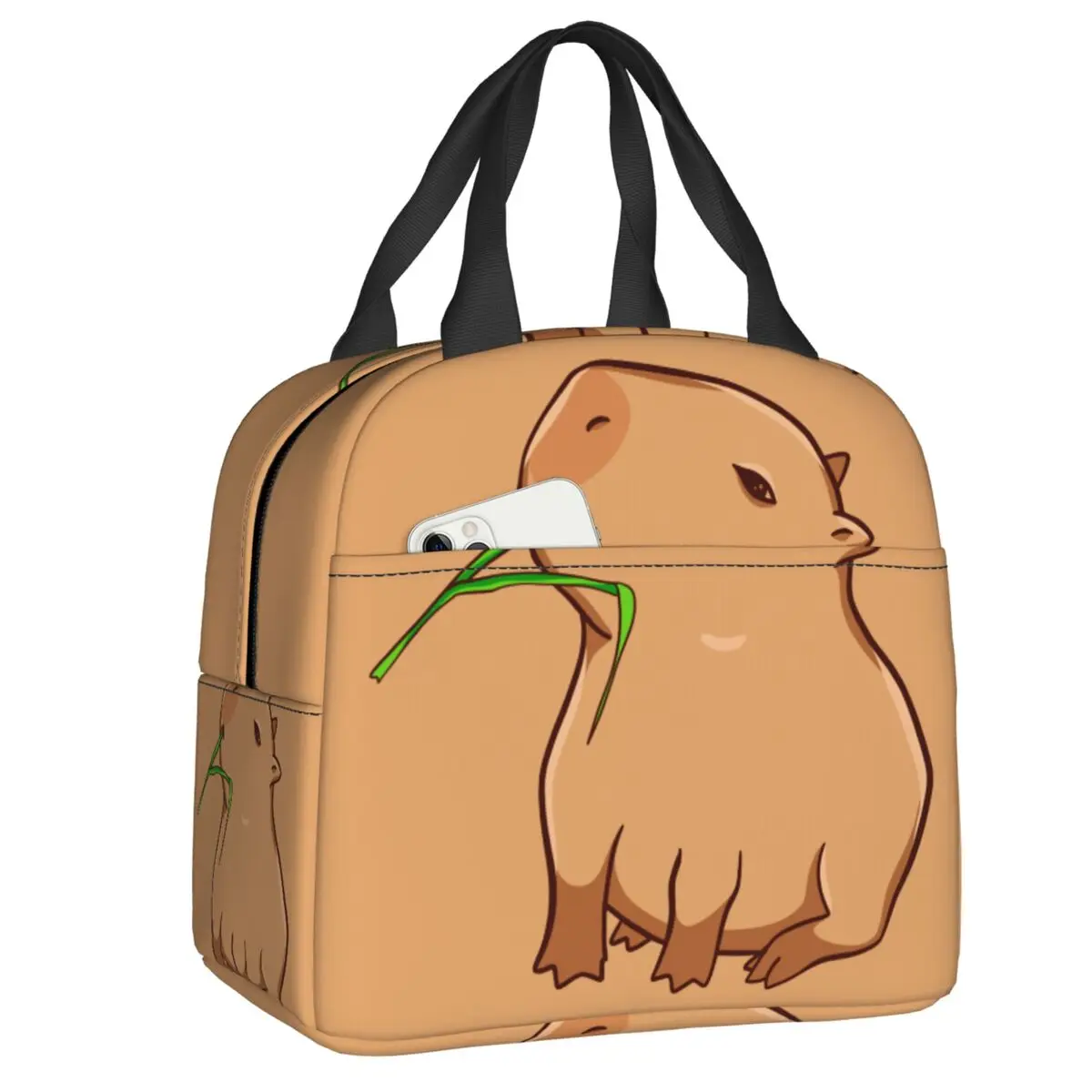 Custom Cute Capybara Insulated Lunch Bag for Camping Travel Animal Lover Leakproof Cooler Thermal Bento Box Women Children