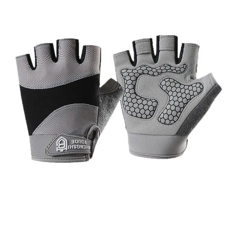 Unisex Half-Finger Fitness Gloves - Wear-Resistant Breathable Non-Slip Shock-Absorbing Cycling Gear