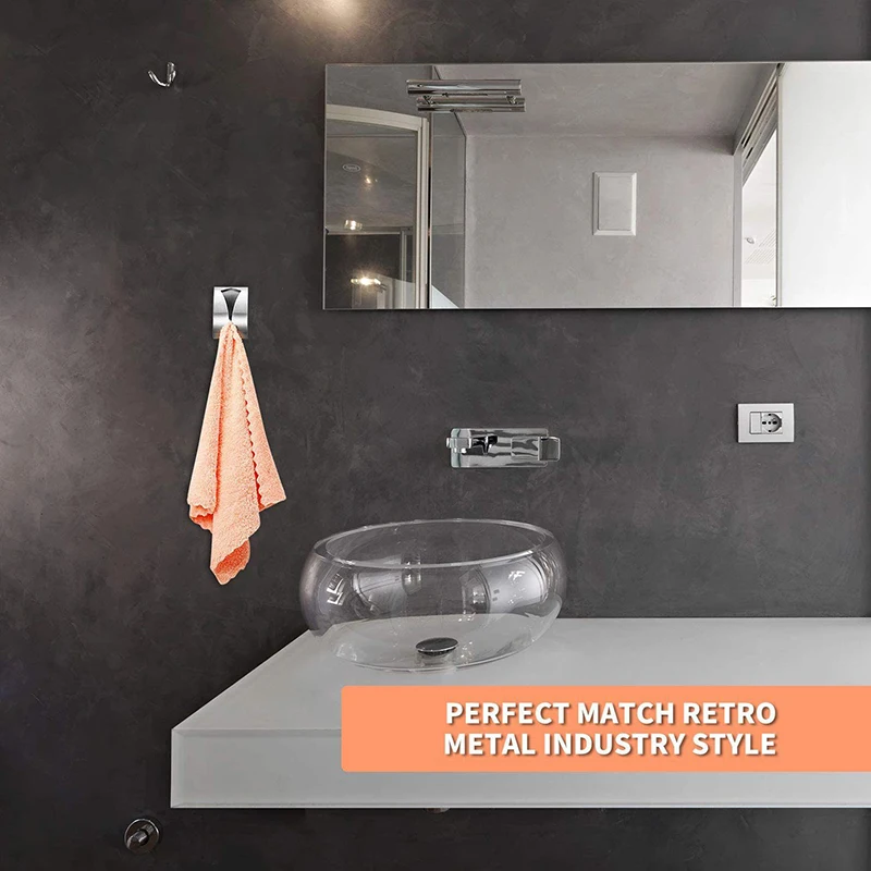 1Pc gancio portasciugamani in acciaio inossidabile Clip autoadesiva appendiabiti da bagno portasciugamani da parete per uso domestico