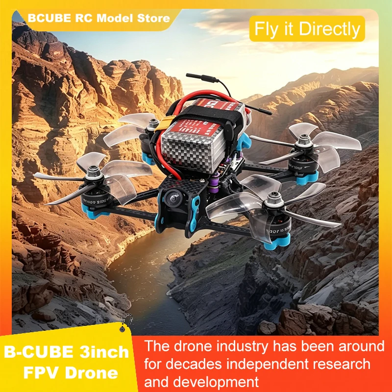 B-CUBE 3-Zoll FPV Drohnen-Rahmenkit aus Kohlefaser für Racing-Drohnen Quadcopter INAV Beatflight F722 F745 Ardupilot Flugsteuerung