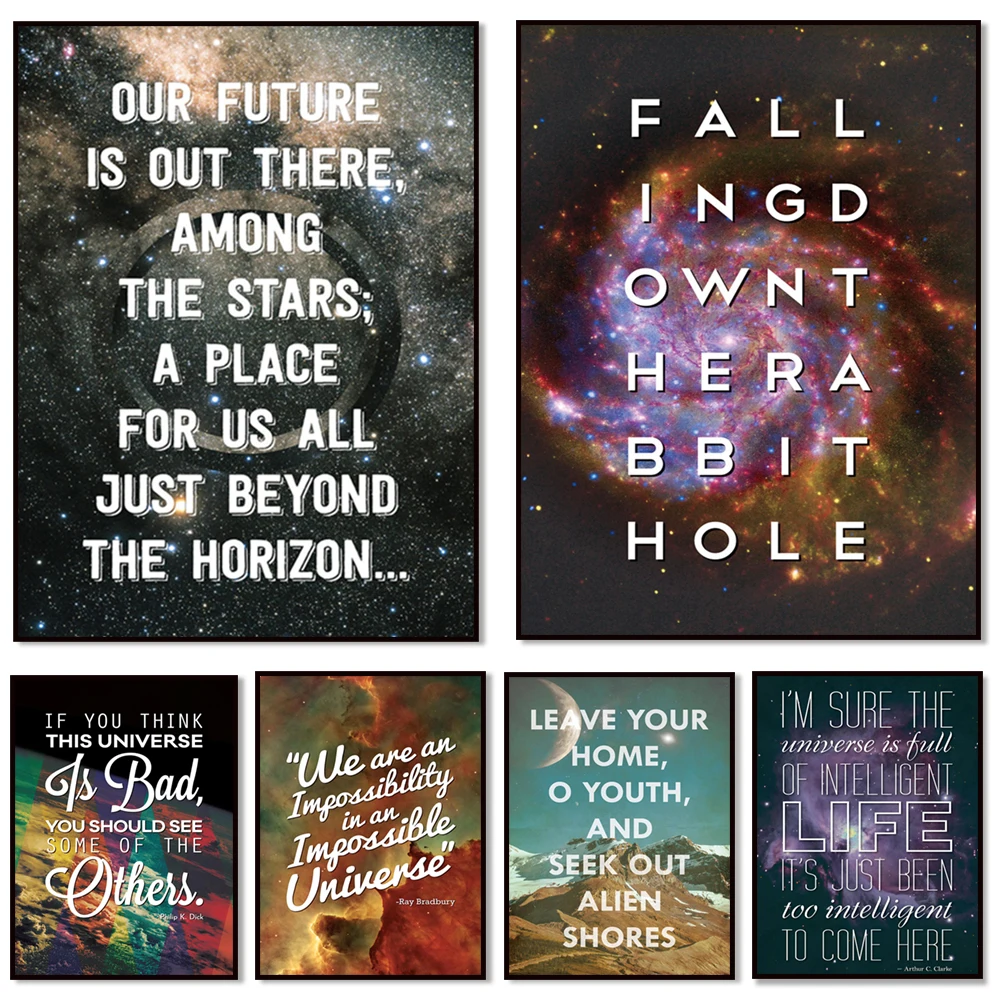 Science Geek Astronomy Citations inspirantes // Un univers impossible // Citations inspirantes sur le thème typographique