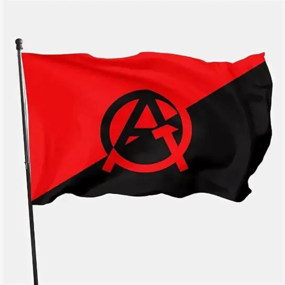 Flag of anarchy with Anarch communism black and red banner