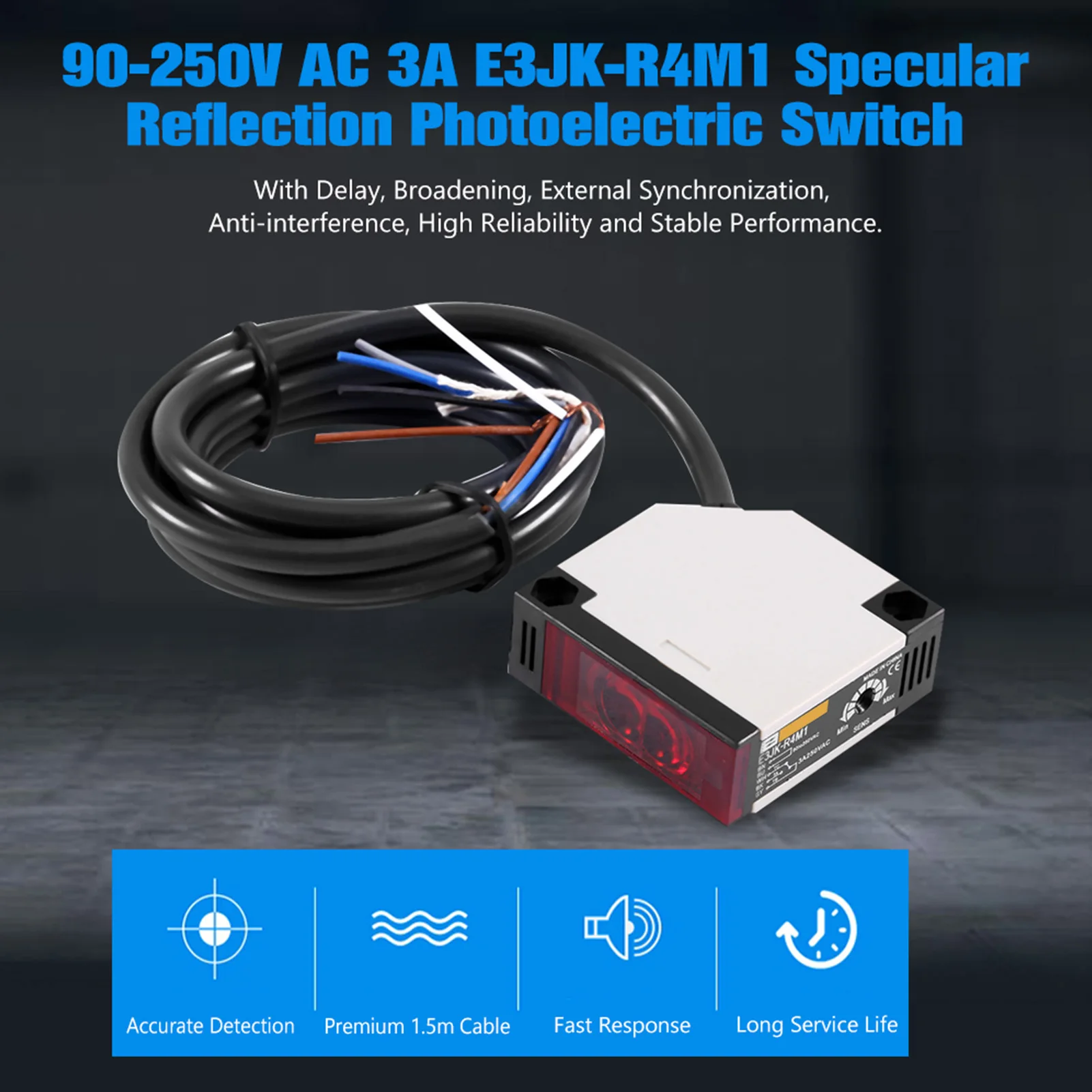 Specular Reflection Photoelectric AC 90‑250V 3A E3Jk R4M1 Sensor Switch