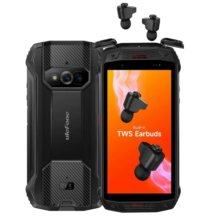 Ulefone-teléfono inteligente Power Armor 15, nuevo diseño, 6GB + 128GB, auriculares TWS integrados, 6600mAh, 5,45 pulgadas, Android 12, 4G