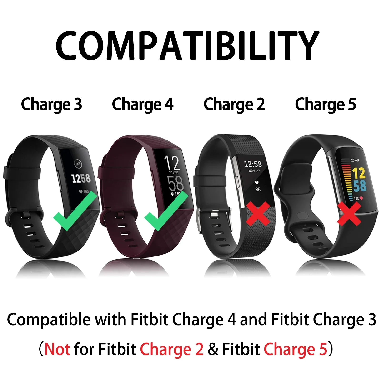 Cavo di ricarica USB per Fitbit Charge 3 4 SE Tracker cavo di ricarica sostituibile Dock per adattatore Fitbit Charge 4 3