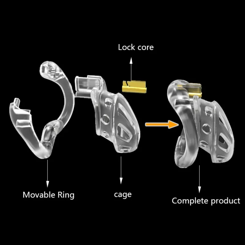 2023 New Male Breathable Chastity Cage Openable Ring Lightweight Comfortable CB Lock Chastity Device Sissy Cock Cage Sex Toys 18