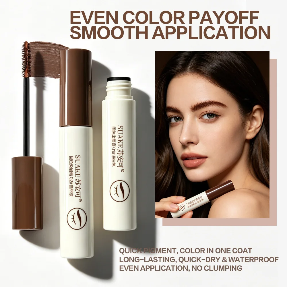 3 Colors Waterproof Eyebrow Tint Mascara, Long Lasting Smudge-Proof Brow Gel, Natural Wild FluffyBrow Shaping Makeup