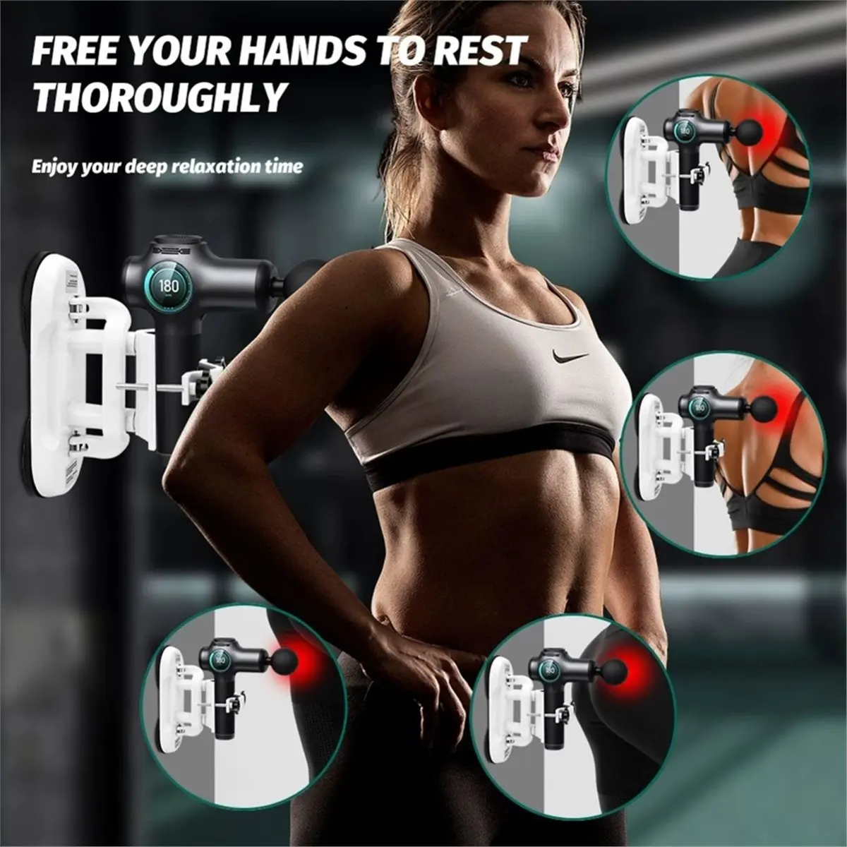 update. Hand Massage Gun Holder, Multifunctional Hair Dryer Holder Wall Mounted Fascia Gun Mount for Fitness Back Shoulders Legs