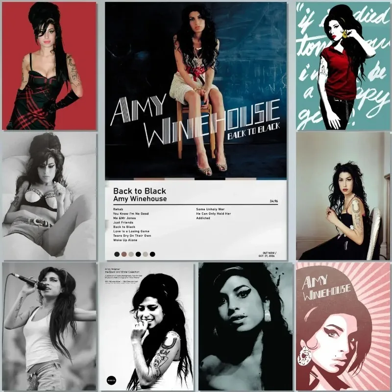 Amy Winehouse Wall Art Canvas Painting Poster Modern Family Room Bedroom Decor Stylish Wall Decoration for Home