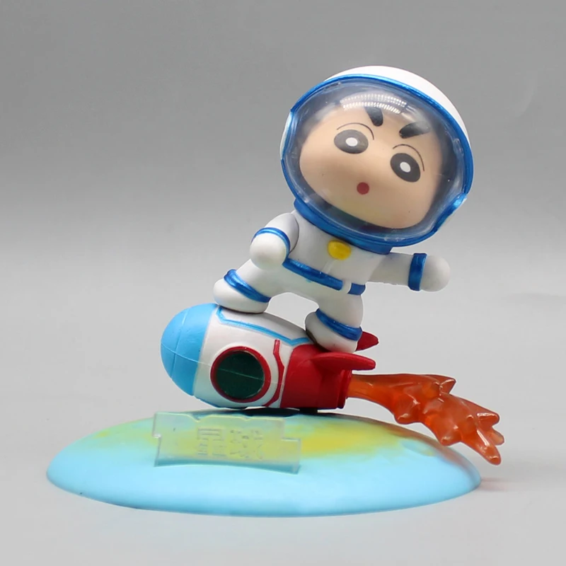 Crayon Shin-Chan Cos Astronaut Shinchan Q Version Cartoon Doll Anime Figures Ornament Decoration Model Collect Toys Xmas Gifts