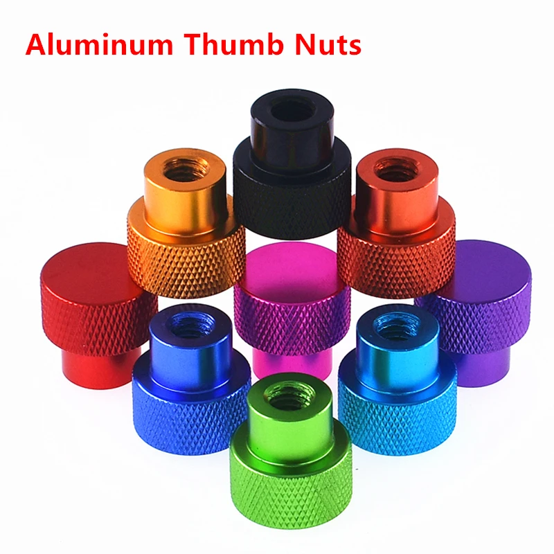 5/2pcs M3 M4 M5 M6 M8 Blind hole Aluminum Thumb Nuts Frame Hand Tighten Flange Nut Step Knurled Thumb Nut for FPV RC Models